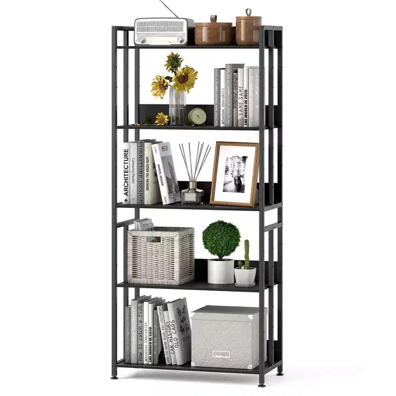Costway 1/2 PCS 5 Tier Bookshelf 62 Tall Bookcase with Tiltable Shelves Display Storage Rack