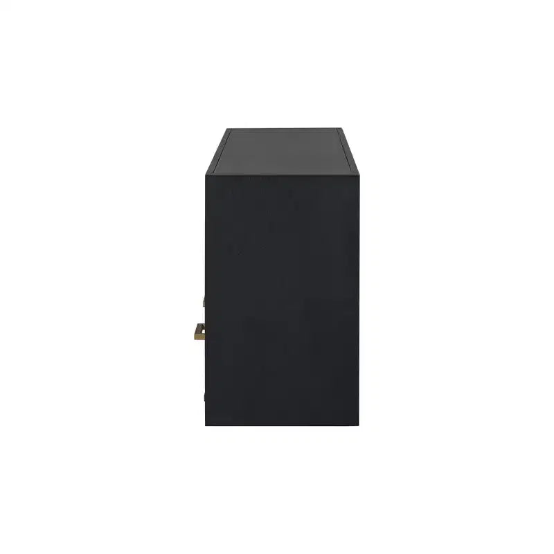Meuble TV 74 W, console TV, armoire de rangement, centre de divertissement, buffet avec 3 tiroirs et étagère ouverte, marron/noir/gris - Christopher Knight Home