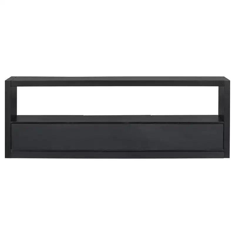 Meuble TV 74 W, console TV, armoire de rangement, centre de divertissement, buffet avec 3 tiroirs et étagère ouverte, marron/noir/gris - Christopher Knight Home
