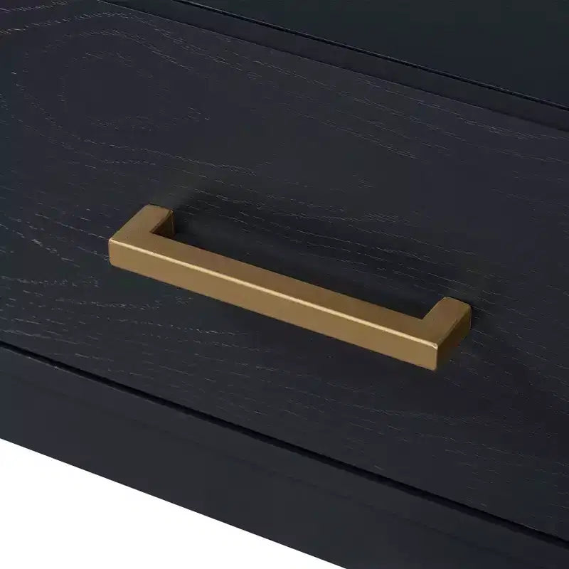 Meuble TV 74 W, console TV, armoire de rangement, centre de divertissement, buffet avec 3 tiroirs et étagère ouverte, marron/noir/gris - Christopher Knight Home