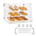 VEVOR Pastry Display Case, 3-Tier Commercial Countertop Bakery Display Case, Acrylic Display Box with Rear Door Access ,20.7x14.2x16.3