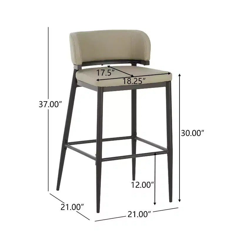 Christopher Knight Home Carolyn Tabourets de bar industriels en métal et similicuir (lot de 2)