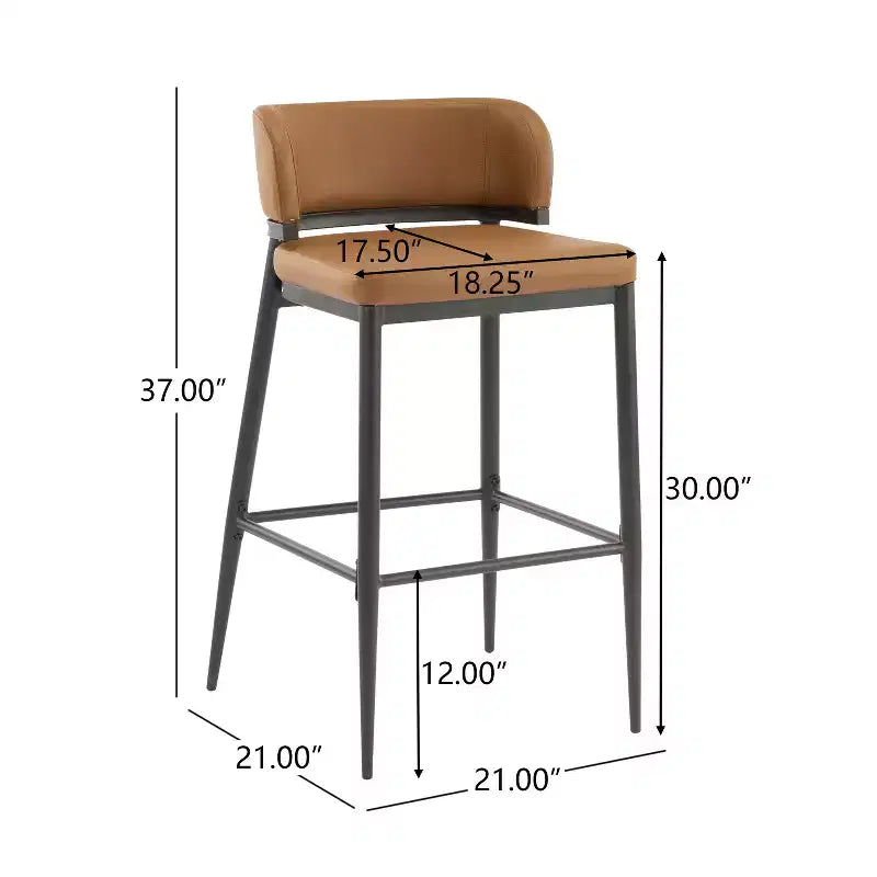 Christopher Knight Home Carolyn Tabourets de bar industriels en métal et similicuir (lot de 2)