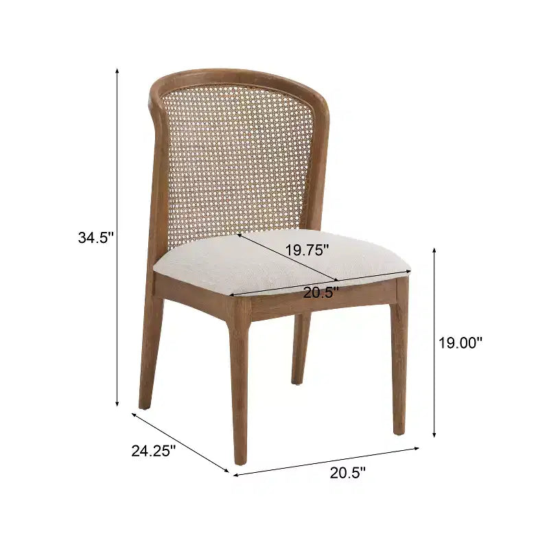Christopher Knight Home Chaise de salle à manger Whim en bois d'hévéa avec dossier en rotin