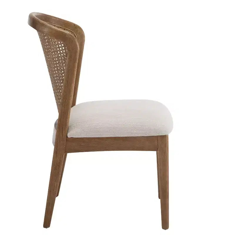 Christopher Knight Home Chaise de salle à manger Whim en bois d'hévéa avec dossier en rotin
