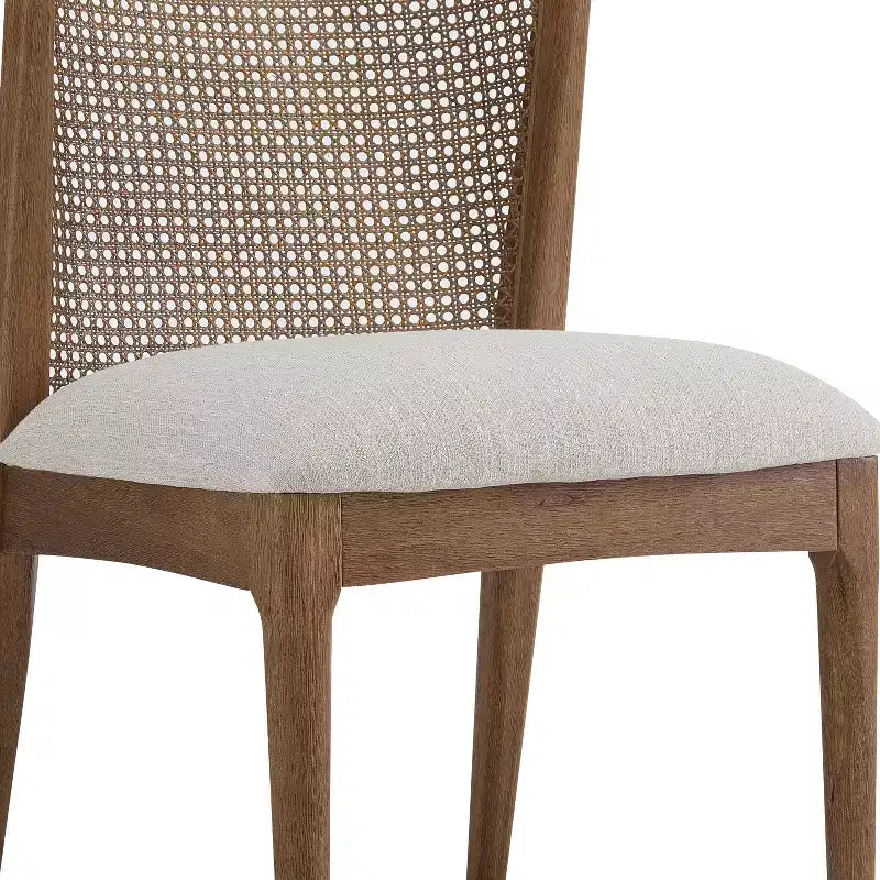 Christopher Knight Home Chaise de salle à manger Whim en bois d'hévéa avec dossier en rotin
