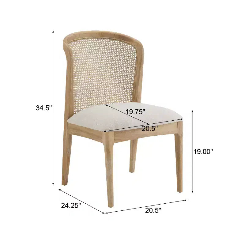 Christopher Knight Home Chaise de salle à manger Whim en bois d'hévéa avec dossier en rotin
