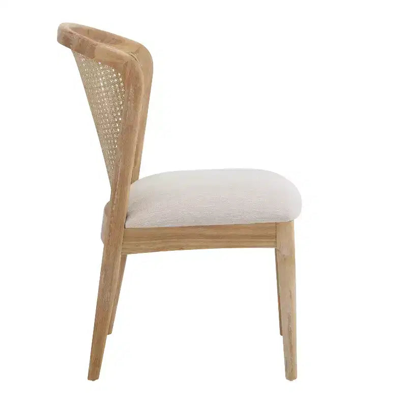 Christopher Knight Home Chaise de salle à manger Whim en bois d'hévéa avec dossier en rotin