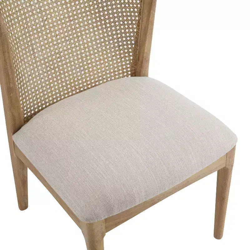 Christopher Knight Home Chaise de salle à manger Whim en bois d'hévéa avec dossier en rotin