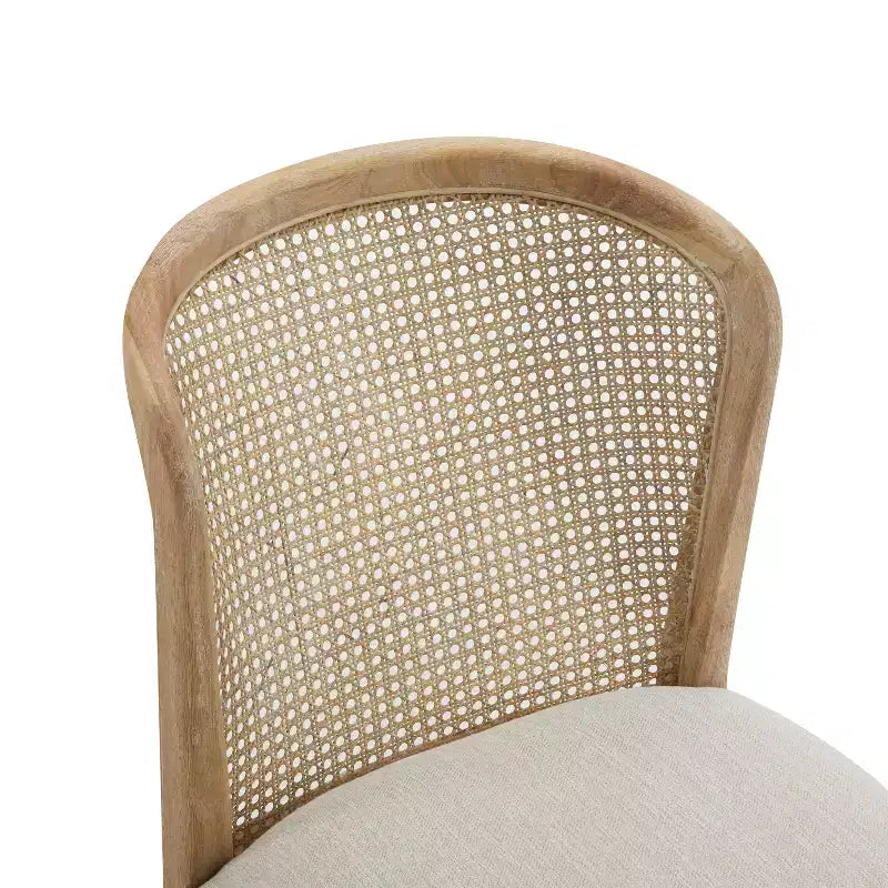 Christopher Knight Home Chaise de salle à manger Whim en bois d'hévéa avec dossier en rotin