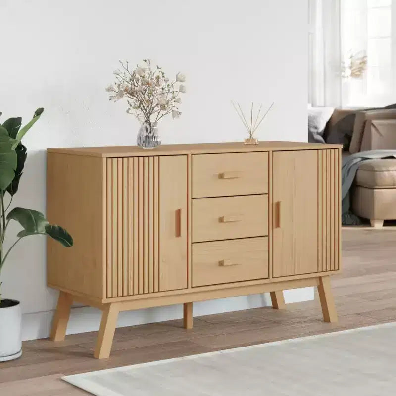 vidaXL Buffet OLDEN Marron 44,9x16,9x28,9 cm Bois de pin massif