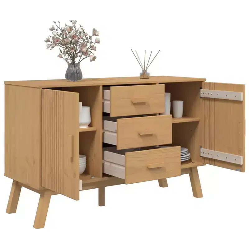 vidaXL Buffet OLDEN Marron 44,9x16,9x28,9 cm Bois de pin massif