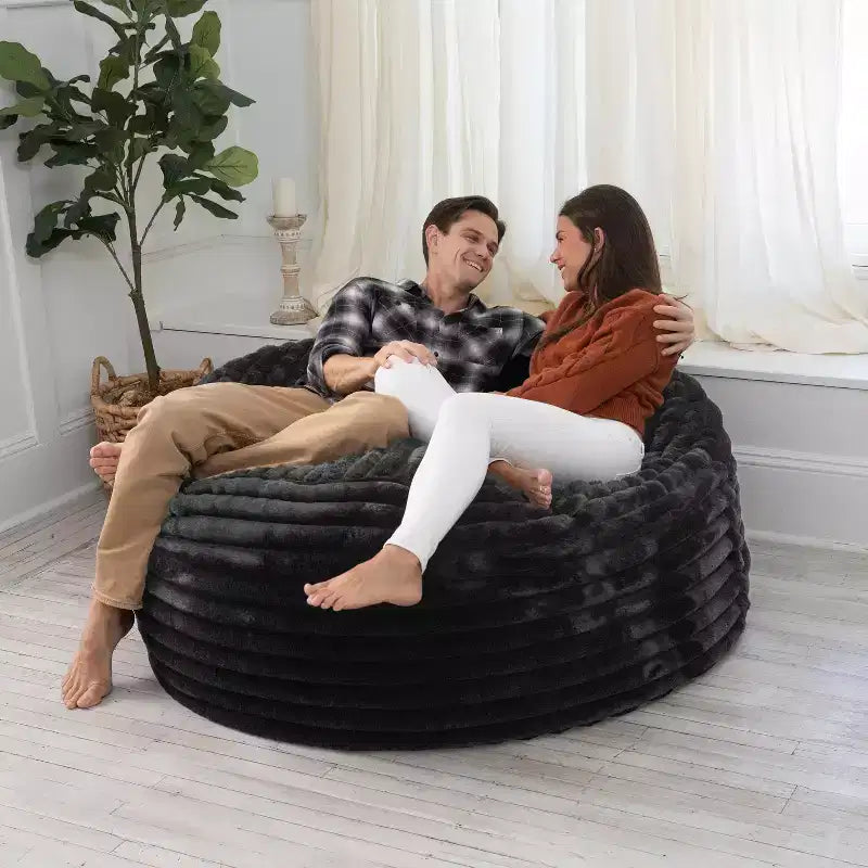 Fauteuil poire Jaxx Saxx 5 pieds pour adultes – Fausse fourrure de luxe