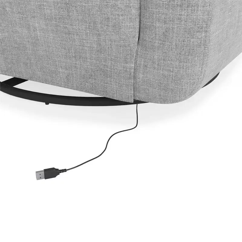 Fauteuil d'appoint pivotant DHP Step avec USB, lin gris clair