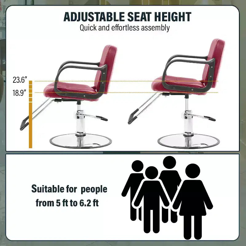 Fauteuil de Barbier BestMassage Chaise de Salon Professionnelle Pompe Hydraulique Robuste avec Base Pivotante