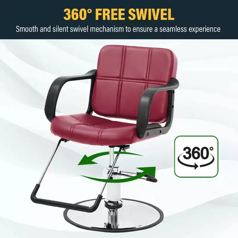 Fauteuil de Barbier BestMassage Chaise de Salon Professionnelle Pompe Hydraulique Robuste avec Base Pivotante