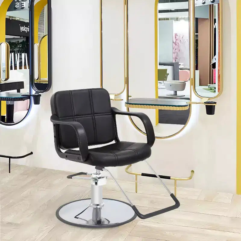 Fauteuil de Barbier BestMassage Chaise de Salon Professionnelle Pompe Hydraulique Robuste avec Base Pivotante