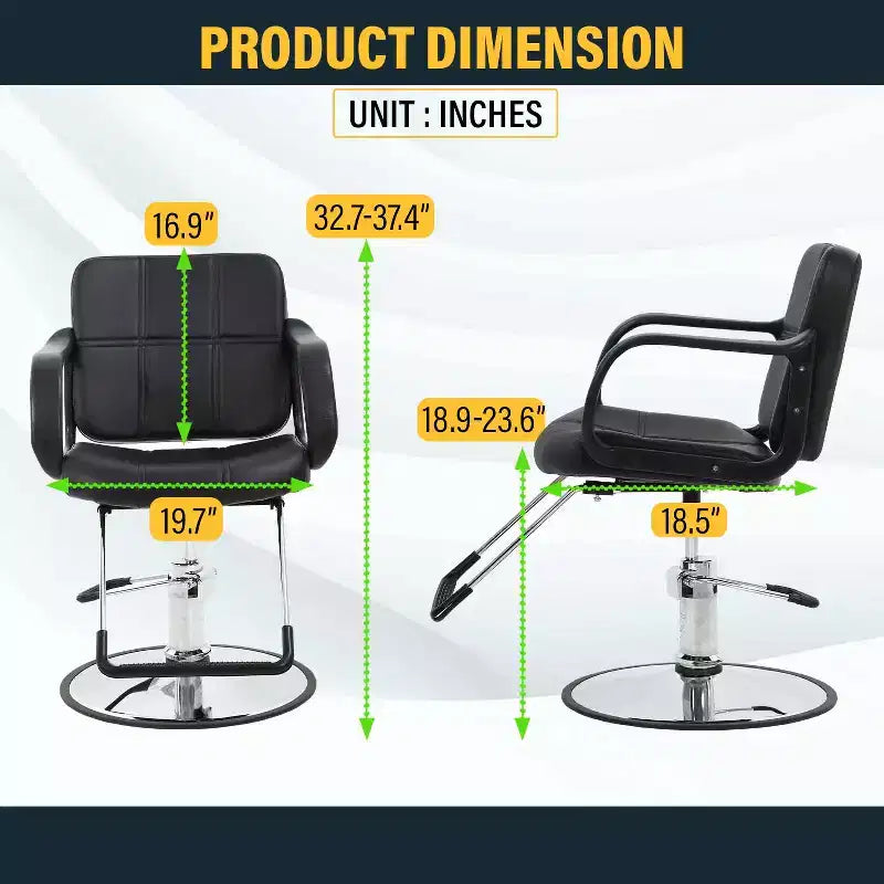 Fauteuil de Barbier BestMassage Chaise de Salon Professionnelle Pompe Hydraulique Robuste avec Base Pivotante