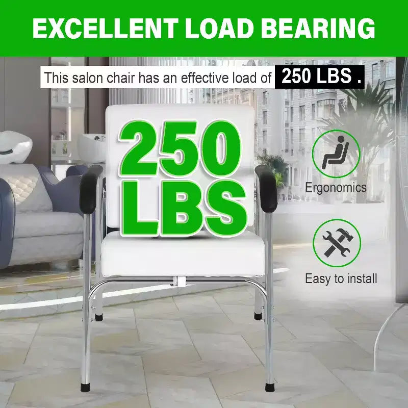 BestMassage Fauteuil de lavage Fauteuil de barbier avec accoudoir en similicuir