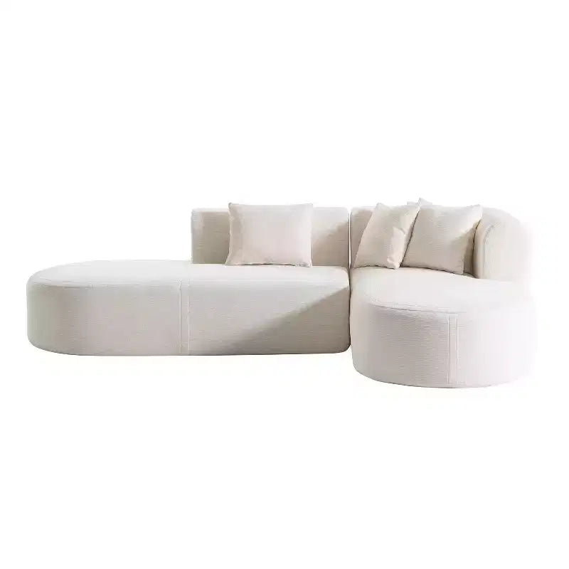 Canapé d'angle incurvé rembourré de style moderne 107,5 W, canapé d'angle élégant 2 pièces - HABITRIO