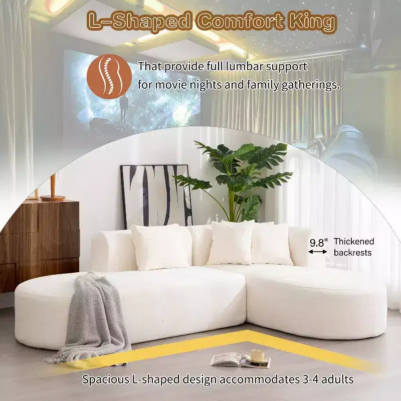 Canapé d'angle moderne Christopher Knight Home Imre rembourré 4 places avec oreillers