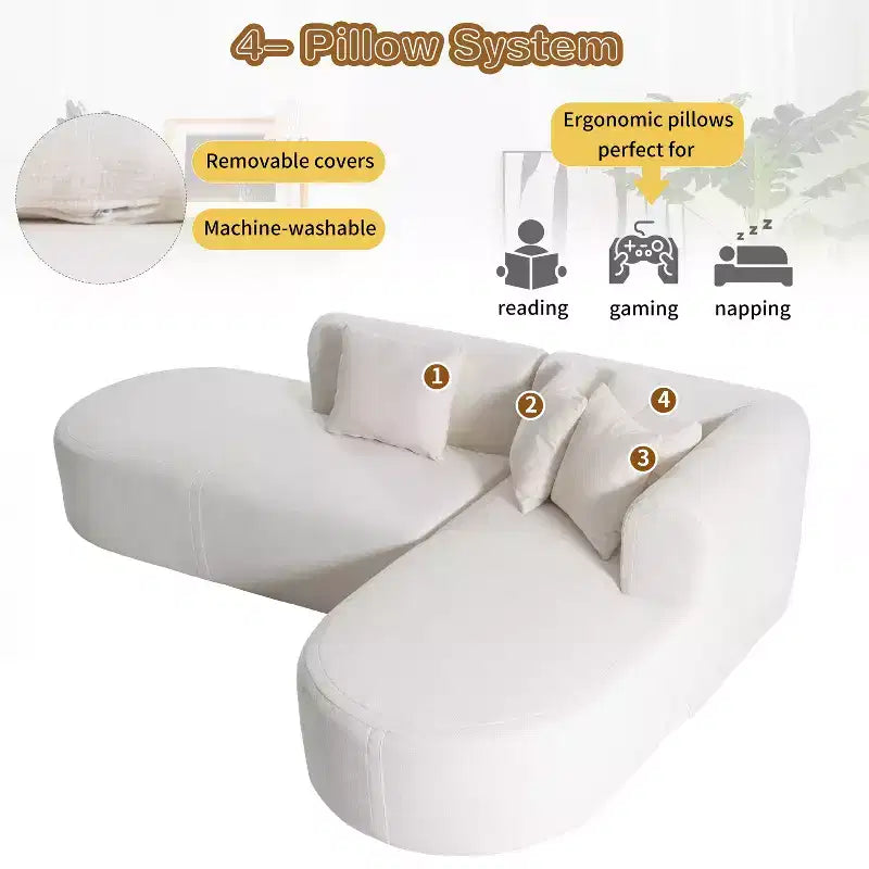 Canapé d'angle moderne Christopher Knight Home Imre rembourré 4 places avec oreillers