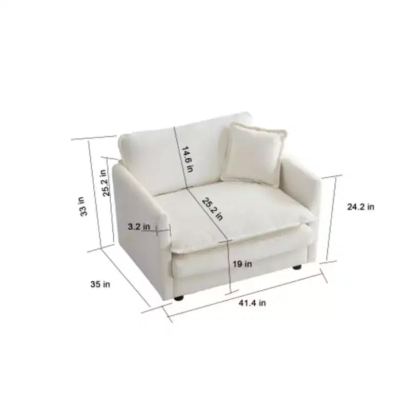 Canapé d'angle contemporain 3 pièces - Sièges profonds et surdimensionnés, style moderne