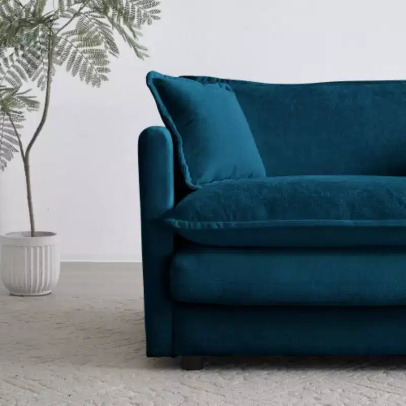 Causeuse en chenille avec pouf et repose-pieds : Idéal pour les petits espaces