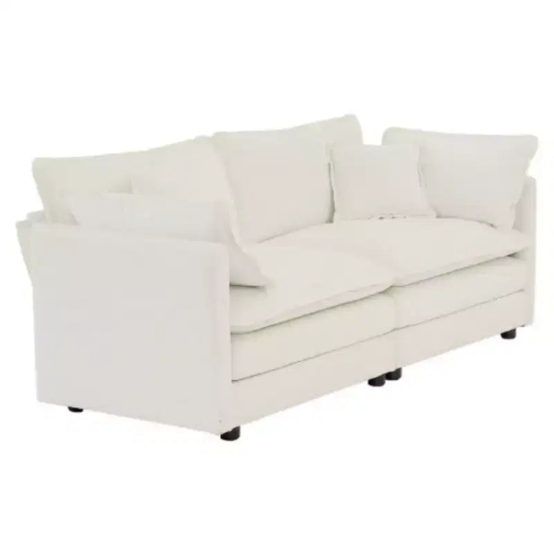 Canapé moderne pour salon, ensemble de 2 canapés en chenille, canapé 2+3 places avec assise profonde