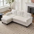 Mjkone 76 Convertible L-Shaped Sectional Sofa with Storage Ottoman,Corduroy 3-Seater Couch