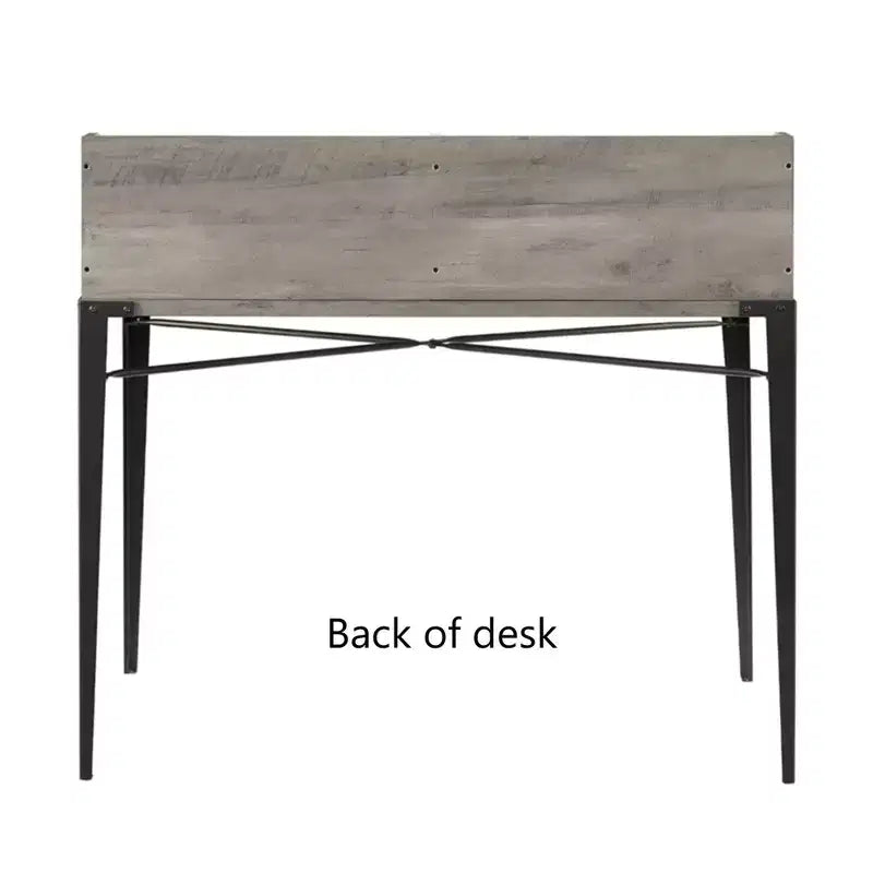 Bureau secrétaire industriel Walker Edison Furniture Company avec étagère, gris délavé, 107 cm
