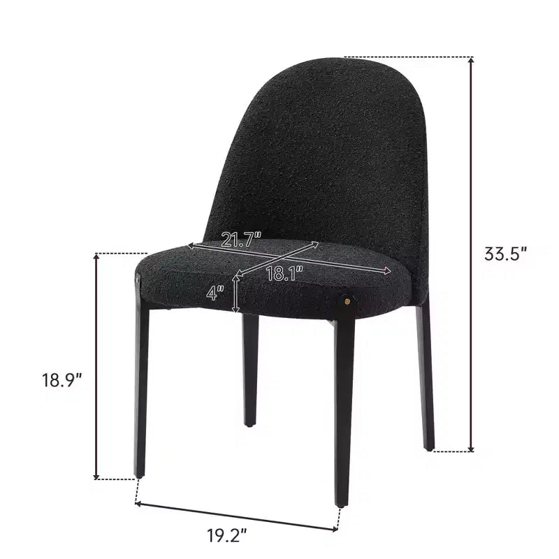 Lot de 4 chaises de salle à manger en bouclette, chaises épaisses rembourrées avec pieds en métal et dossier incurvé, pour salle à manger, cuisine, salon, chambre à coucher - Morden Fort