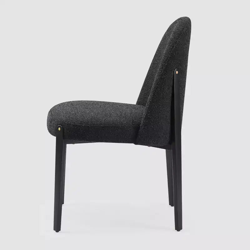 Lot de 4 chaises de salle à manger en bouclette, chaises épaisses rembourrées avec pieds en métal et dossier incurvé, pour salle à manger, cuisine, salon, chambre à coucher - Morden Fort