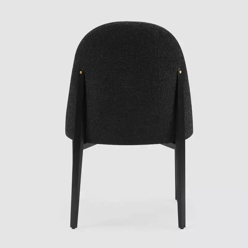 Lot de 4 chaises de salle à manger en bouclette, chaises épaisses rembourrées avec pieds en métal et dossier incurvé, pour salle à manger, cuisine, salon, chambre à coucher - Morden Fort
