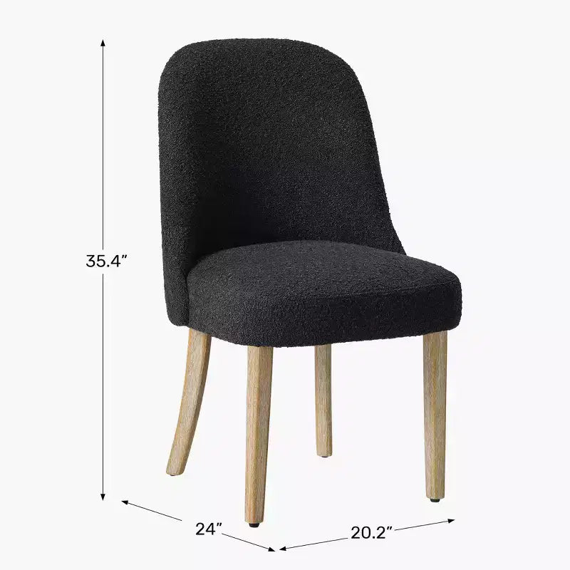 Chaise de salle à manger Genevieve en tissu bouclette de style Mid-Century Modern WestinTrends (lot de 6)