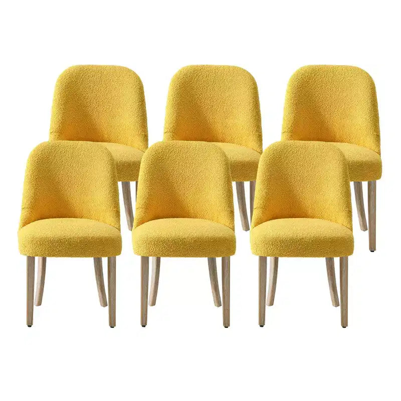 Chaise de salle à manger Genevieve en tissu bouclette de style Mid-Century Modern WestinTrends (lot de 6)
