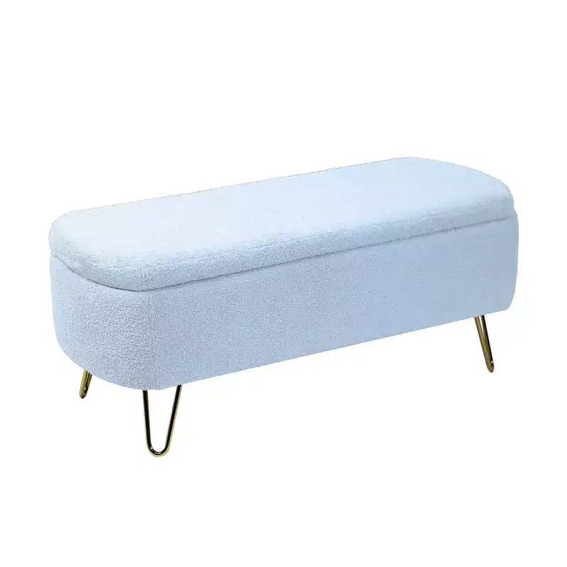 Banc ottoman de rangement moderne Zeus & Ruta avec pieds dorés pour le pied de lit