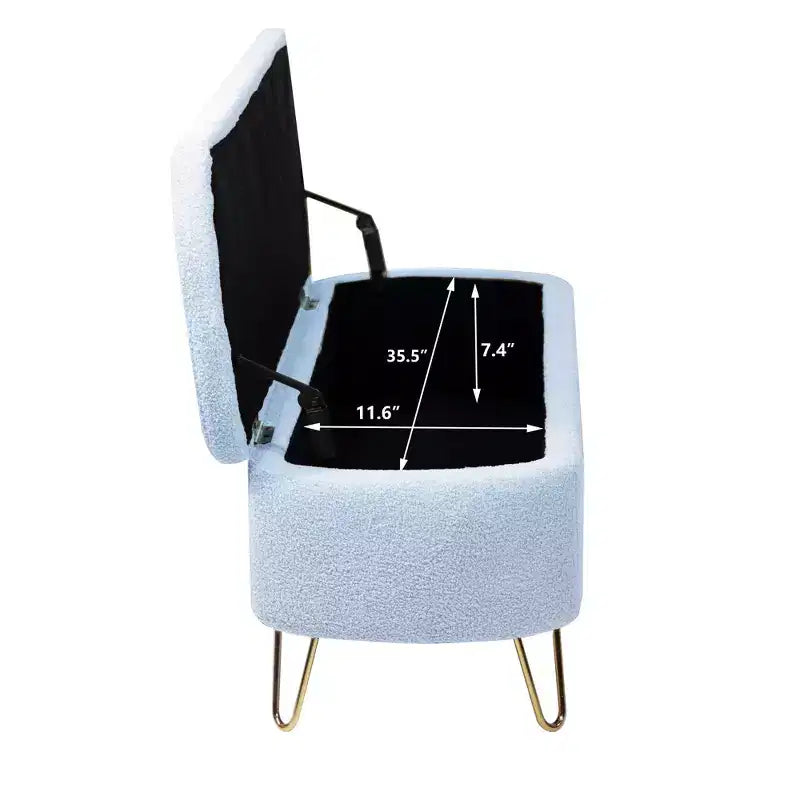 Banc ottoman de rangement moderne Zeus & Ruta avec pieds dorés pour le pied de lit