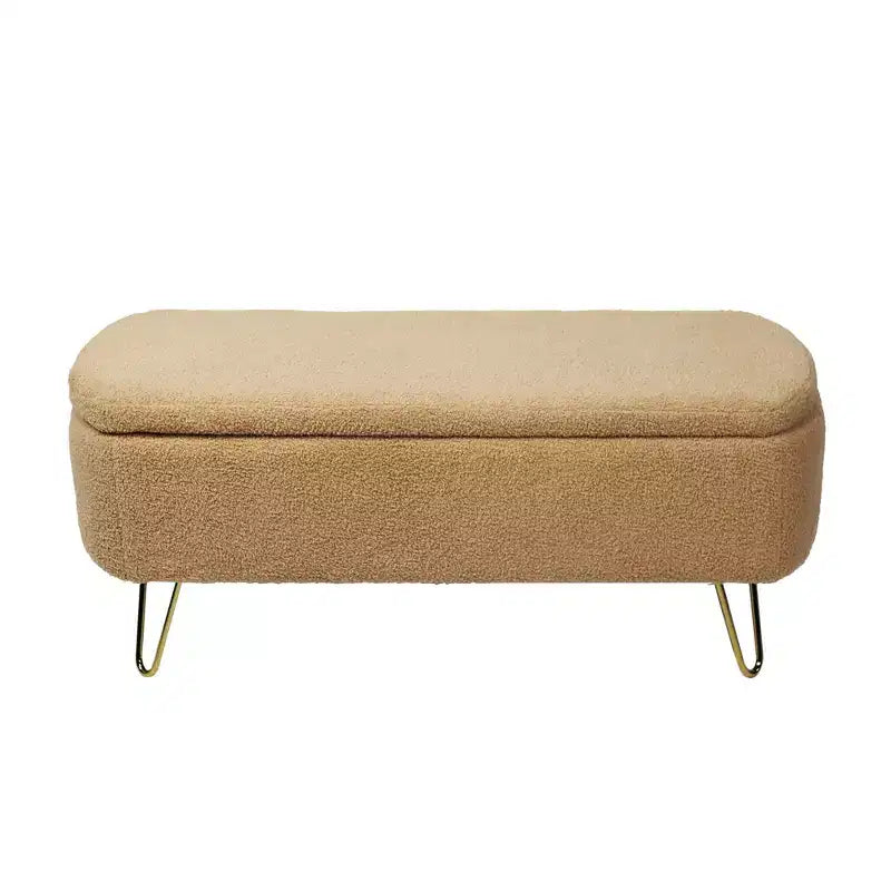 Banc ottoman de rangement moderne Zeus & Ruta avec pieds dorés pour le pied de lit