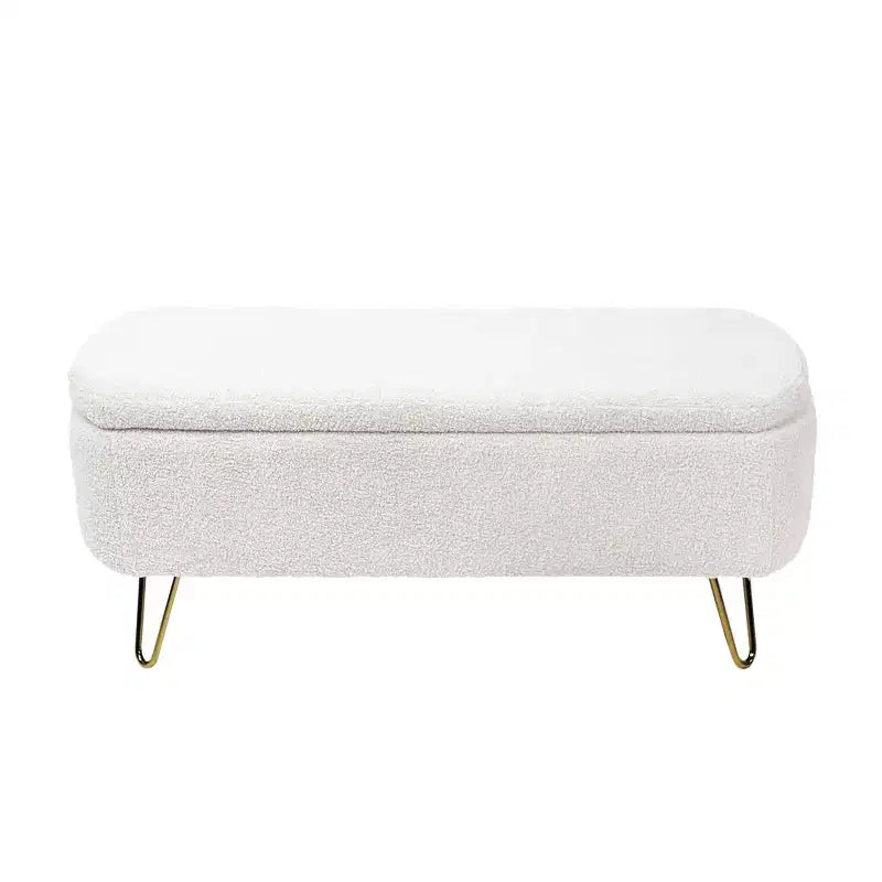 Banc ottoman de rangement moderne Zeus & Ruta avec pieds dorés pour le pied de lit