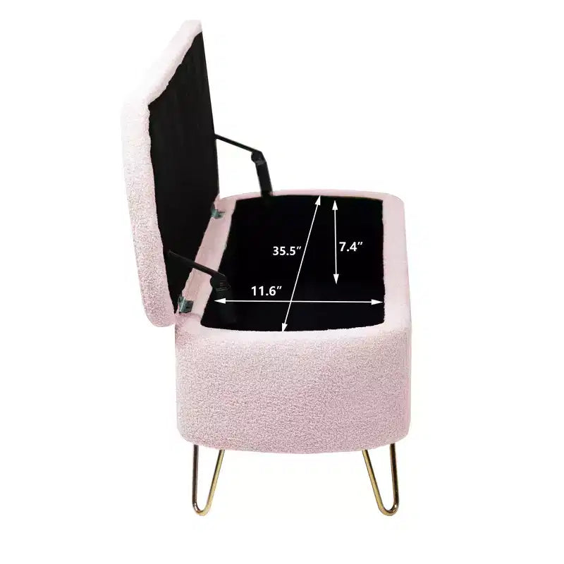 Banc ottoman de rangement moderne Zeus & Ruta avec pieds dorés pour le pied de lit