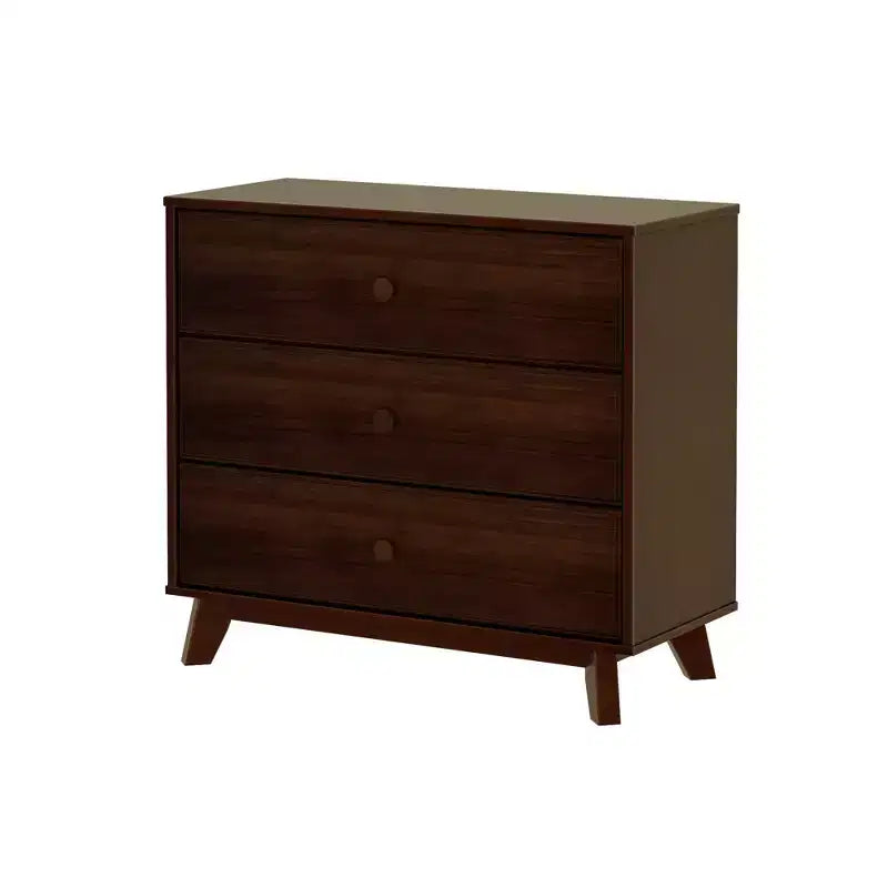 Plank+Beam Commode classique à 3 tiroirs en bois massif, petite commode de chambre, commode à tiroirs