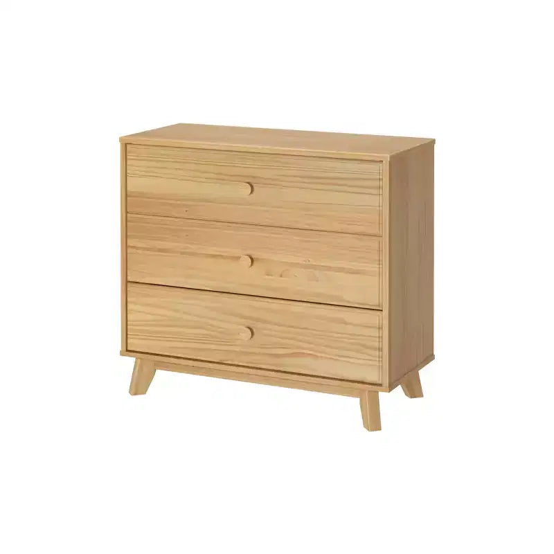 Plank+Beam Commode classique à 3 tiroirs en bois massif, petite commode de chambre, commode à tiroirs