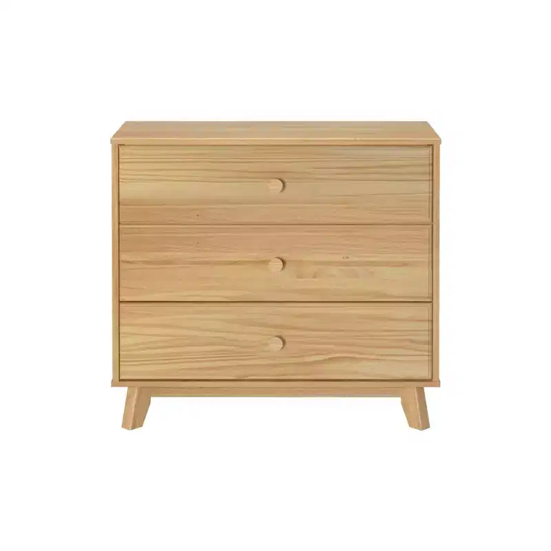 Plank+Beam Commode classique à 3 tiroirs en bois massif, petite commode de chambre, commode à tiroirs