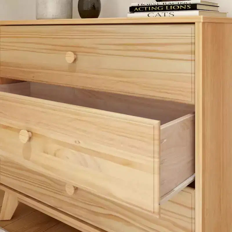 Plank+Beam Commode classique à 3 tiroirs en bois massif, petite commode de chambre, commode à tiroirs