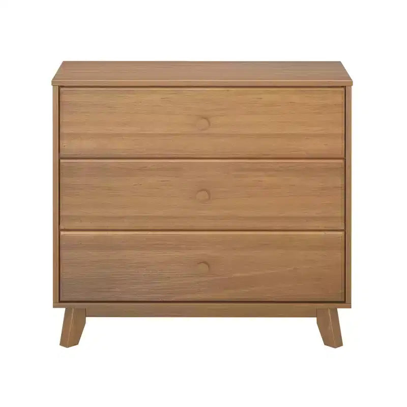 Plank+Beam Commode classique à 3 tiroirs en bois massif, petite commode de chambre, commode à tiroirs