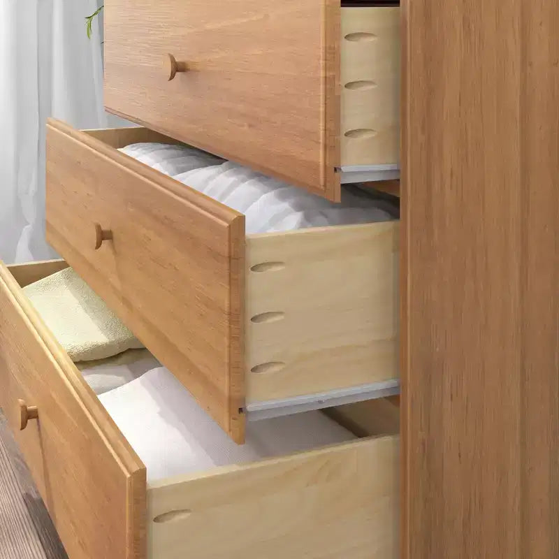 Plank+Beam Commode classique à 3 tiroirs en bois massif, petite commode de chambre, commode à tiroirs