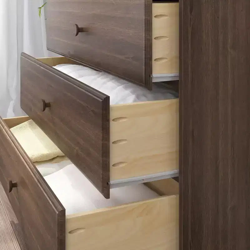 Plank+Beam Commode classique à 3 tiroirs en bois massif, petite commode de chambre, commode à tiroirs