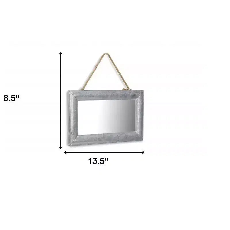 Miroir décoratif HomeRoots 9 avec cadre en métal argenté