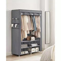 Portable Closet Wardrobe with Shoe Rack and Cover, Closet Storage Organizer, Shelves, and 4 Side Pockets, 50 x 17.7 x 69.3 Inches
